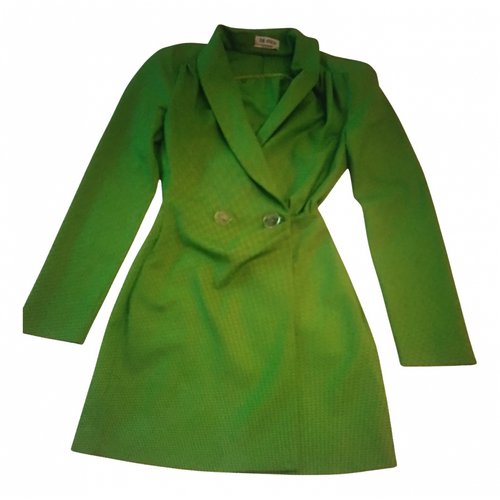 Pre-owned Attico Wool Mini Dress In Green