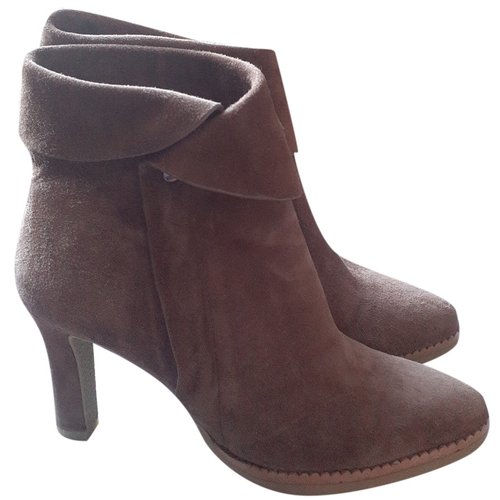 Pre-owned Lola Cruz Leather Ankle Boots In Brown