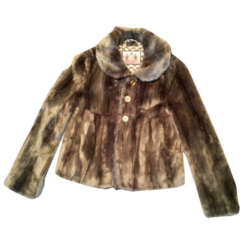 Pre-owned Juicy Couture Faux Fur Jacket In Brown