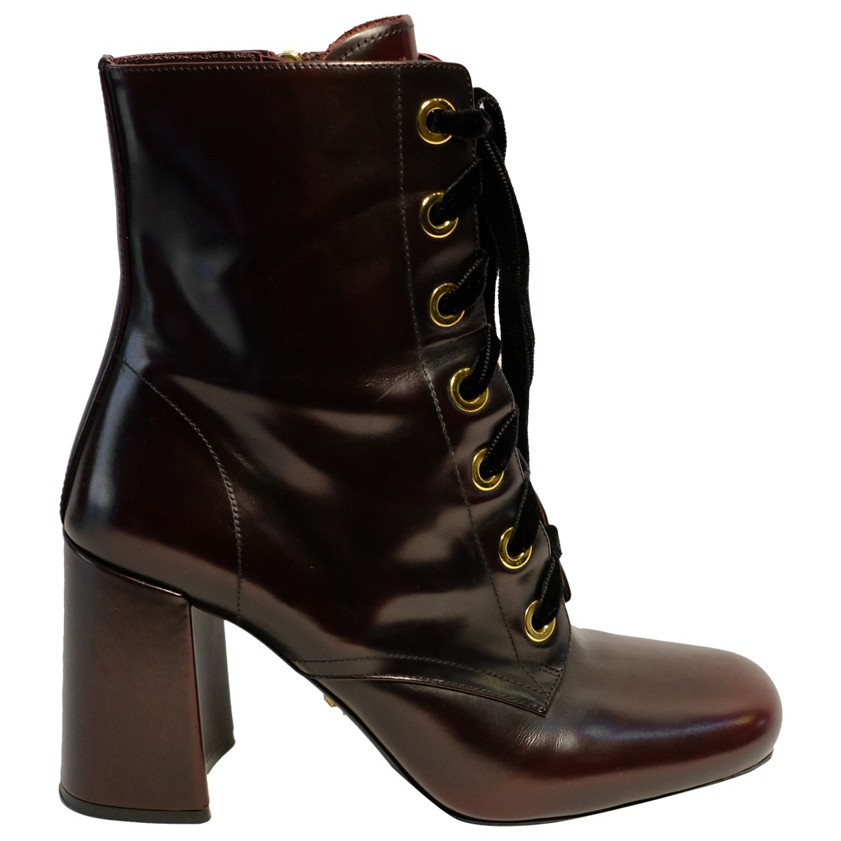 Pre-owned Prada Leather Biker Boots In 