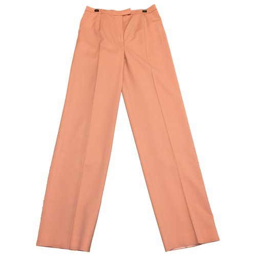 Pre-owned Valentino Wool Straight Pants In Pink