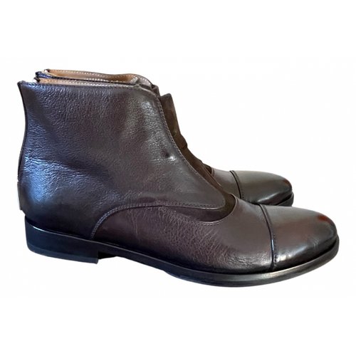 Pre-owned Alberto Fasciani Leather Ankle Boots In Brown