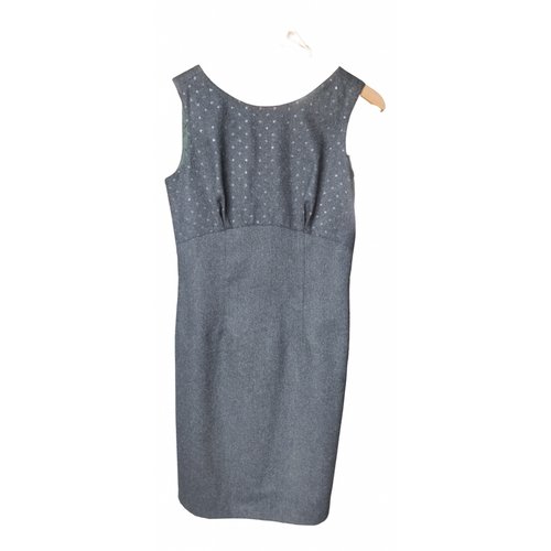 Pre-owned Claudie Pierlot Wool Mid-length Dress In Anthracite