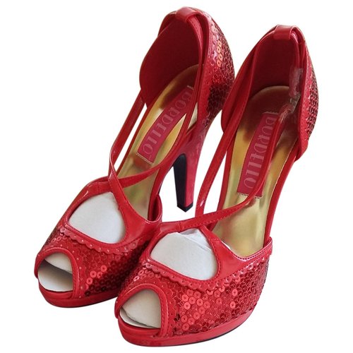 Pre-owned Bordelle Glitter Heels In Red