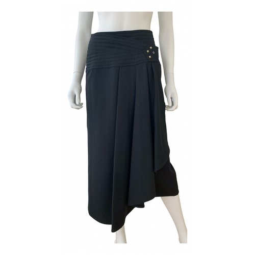 Pre-owned Kansai Yamamoto Wool Mid-length Skirt In Black