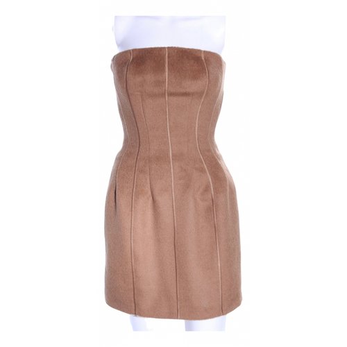 Pre-owned D&g Wool Mini Dress In Brown