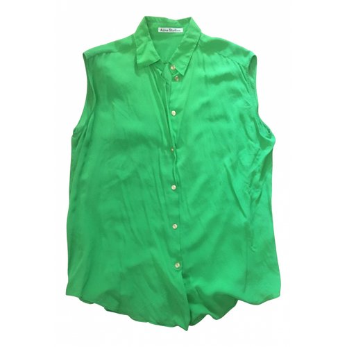 Pre-owned Acne Studios Silk Shirt In Green
