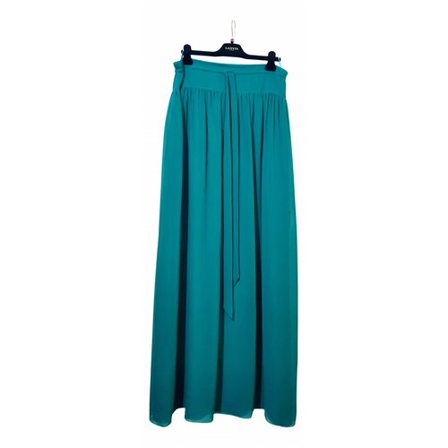 Pre-owned Lanvin Silk Maxi Skirt In Green