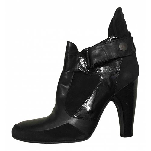 Pre-owned Preen Leather Ankle Boots In Black