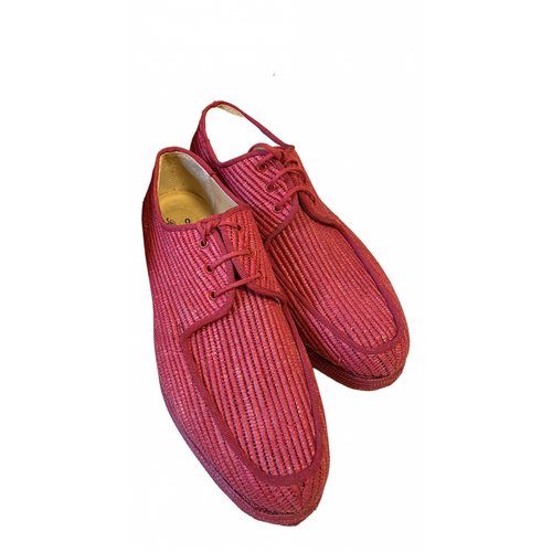 Pre-owned Carven Lace Ups In Burgundy