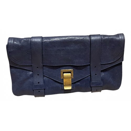Pre-owned Proenza Schouler Leather Clutch Bag In Blue