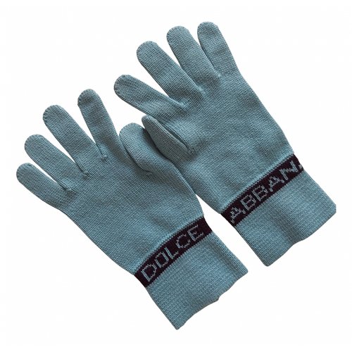 Pre-owned Dolce & Gabbana Wool Gloves In Turquoise