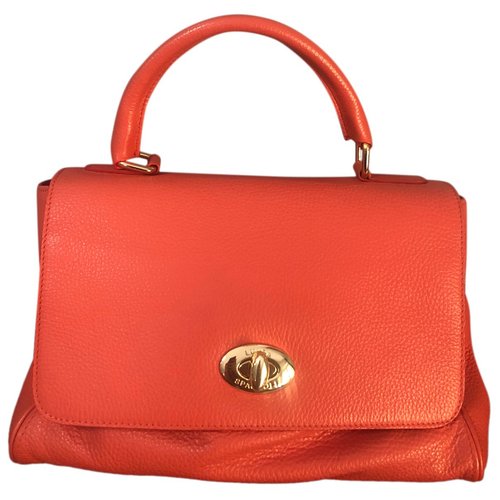 Pre-owned Luisa Spagnoli Leather Crossbody Bag In Orange