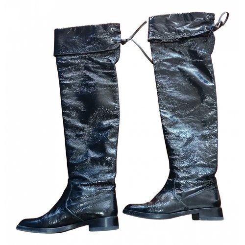 Pre-owned Marc Jacobs Patent Leather Boots In Black