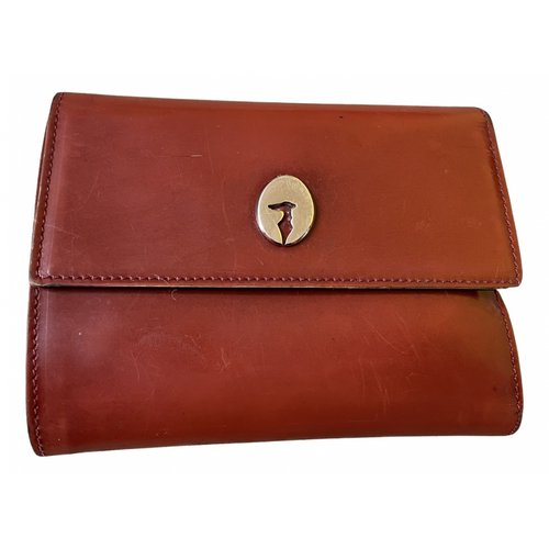 Pre-owned Trussardi Leather Wallet In Orange