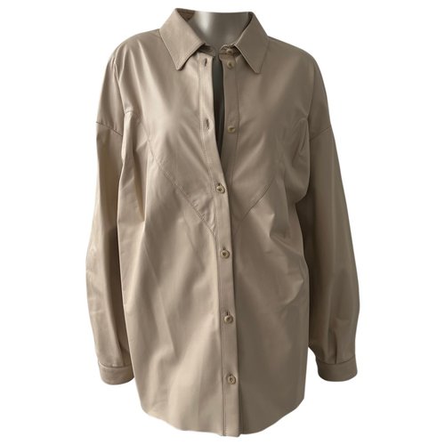 Pre-owned Drome Leather Shirt In Beige