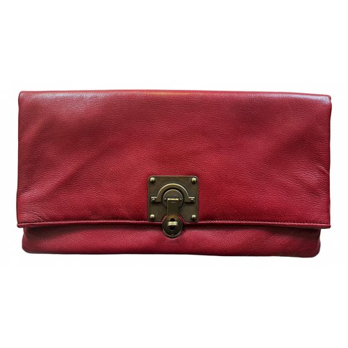 Pre-owned Serapian Leather Clutch Bag In Red