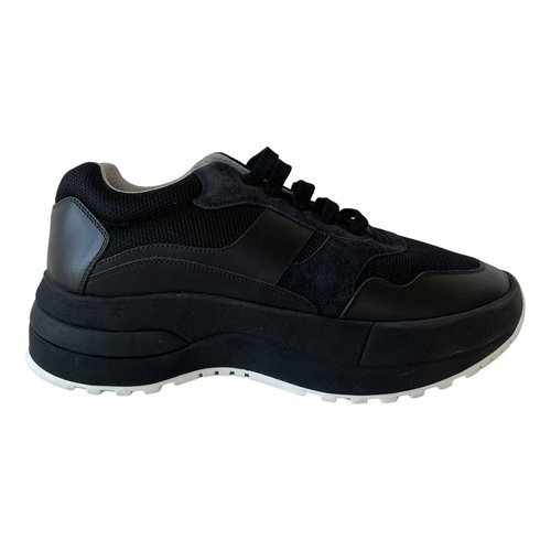 Pre-owned Celine Delivery Leather Trainers In Black