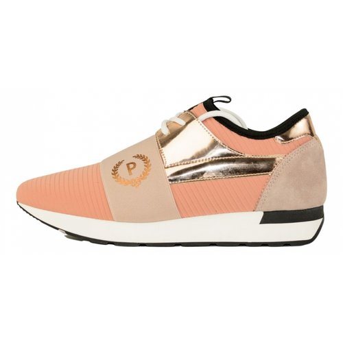 Pre-owned Pollini Cloth Trainers In Pink