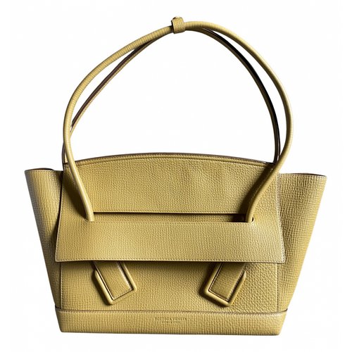 Pre-owned Bottega Veneta Arco Leather Handbag In Yellow