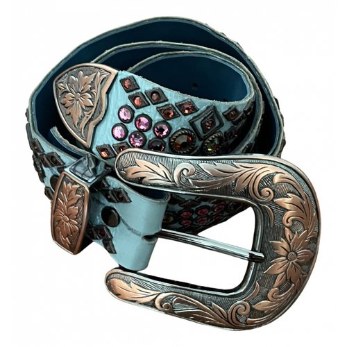 Pre-owned Kippys Leather Belt In Turquoise