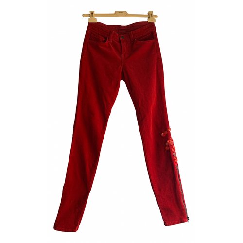 Pre-owned J Brand Velvet Slim Pants In Red