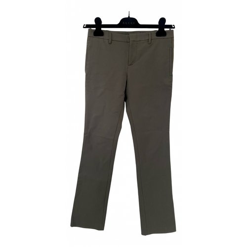 Pre-owned Gucci Cloth Straight Pants In Khaki