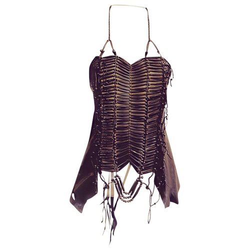 Pre-owned If Six Was Nine Leather Corset In Black | ModeSens
