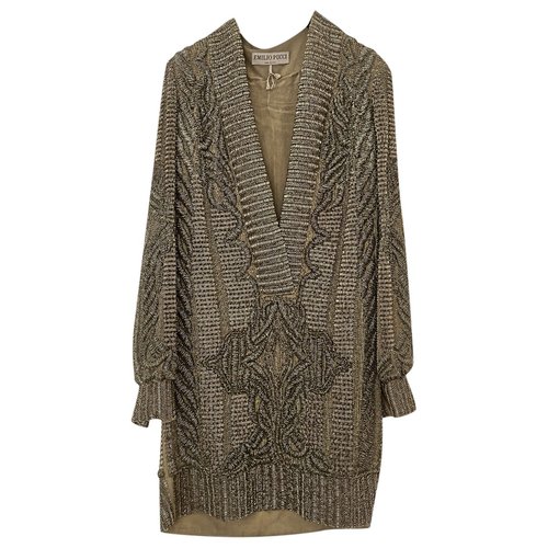 Pre-owned Emilio Pucci Silk Mid-length Dress In Gold