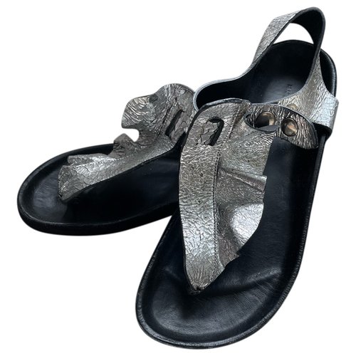 Pre-owned Isabel Marant Lapsy Leather Sandal In Silver