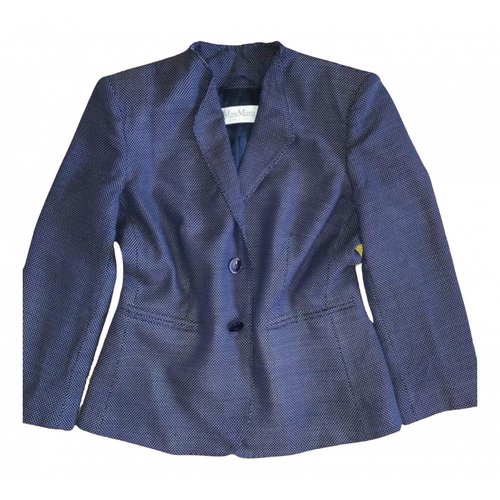 Pre-owned Max Mara Wool Suit Jacket In Blue