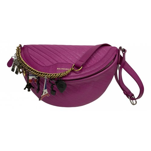 Pre-owned Balenciaga Souvenir Xs Leather Handbag In Pink