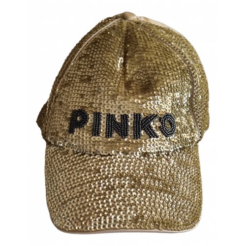 Pre-owned Pinko Glitter Hat In Gold