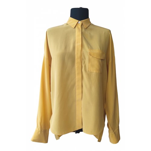 Pre-owned Dkny Silk Shirt In Yellow
