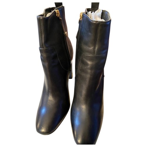 Pre-owned Nicholas Leather Ankle Boots In Black