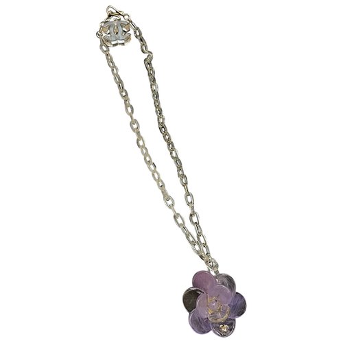 Pre-owned Chanel Camélia Necklace In Purple