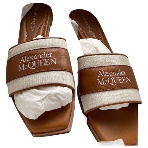 Pre-owned Alexander Mcqueen Cloth Sandal In Brown