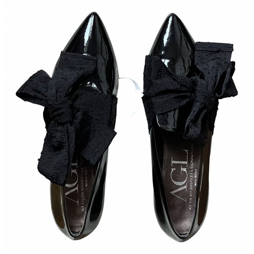 Pre-owned Agl Attilio Giusti Leombruni Patent Leather Ballet Flats In Black