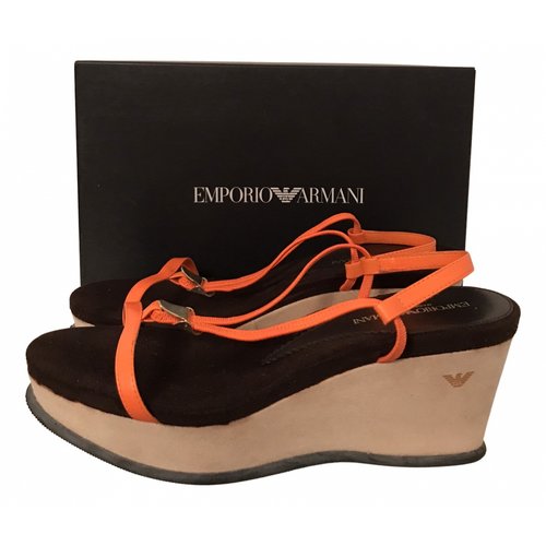 Pre-owned Emporio Armani Sandals In Brown