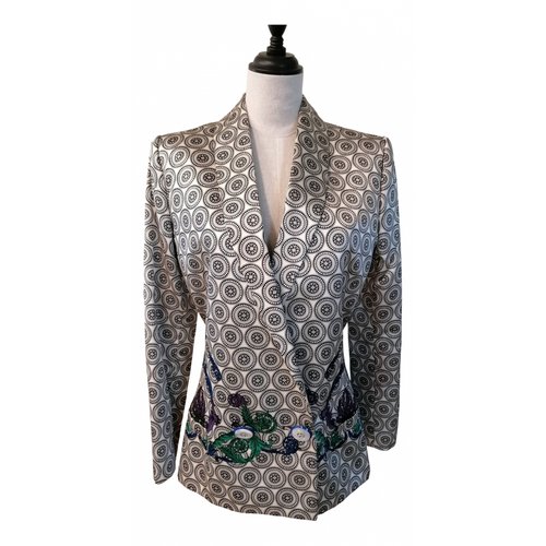 Pre-owned Versace Silk Short Vest In Grey