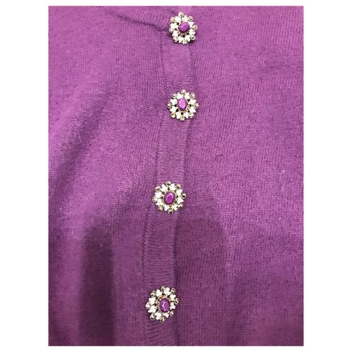 Pre-owned Pinko Wool Cardigan In Purple