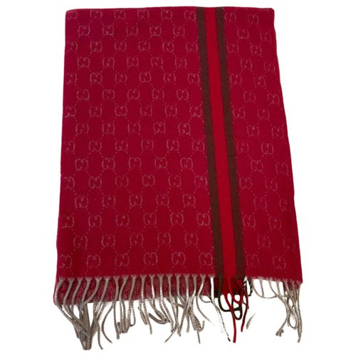 Pre-owned Gucci Cashmere Scarf In Burgundy
