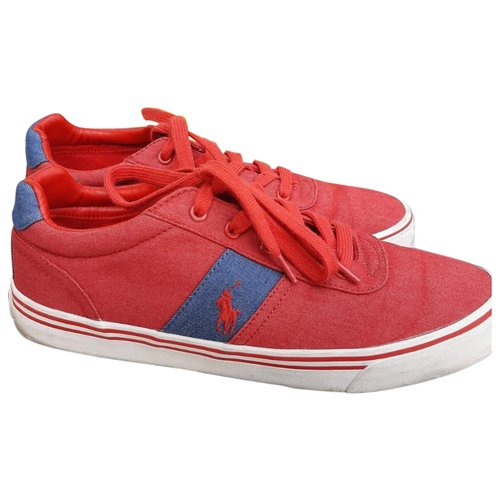 Pre-owned Polo Ralph Lauren Cloth Low Trainers In Red