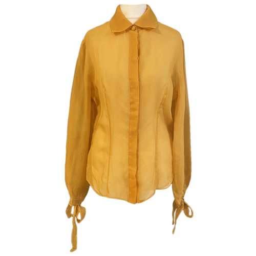 Pre-owned Dior Silk Blouse In Yellow