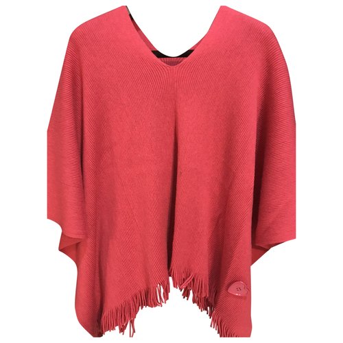 Pre-owned Moschino Wool Poncho In Red