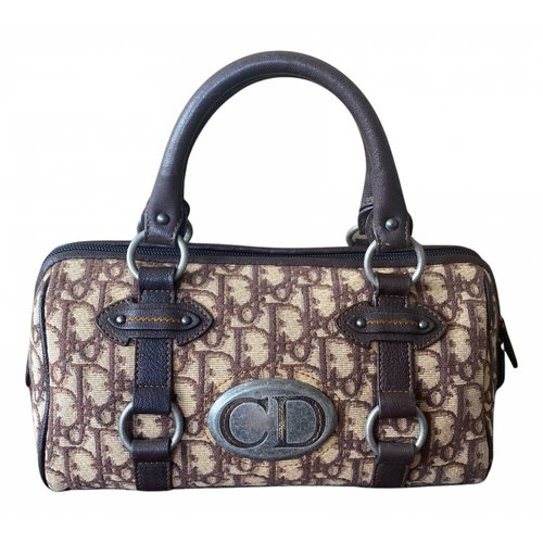 Pre-owned Dior Cloth Bowling Bag In Brown