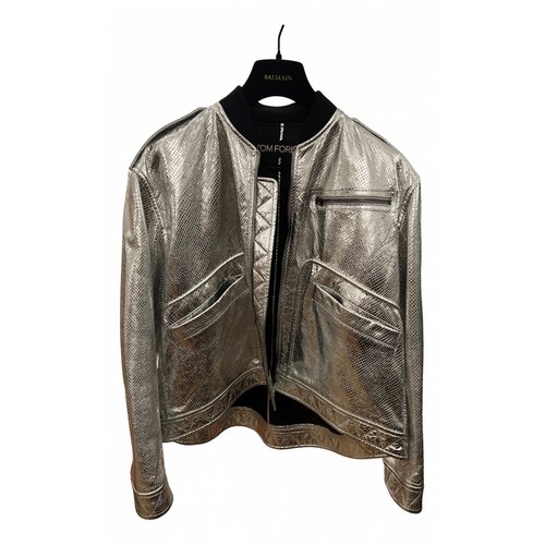 Pre-owned Tom Ford Leather Short Vest In Silver
