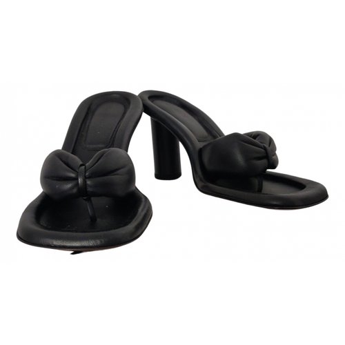 Pre-owned Ambush Leather Mules In Black