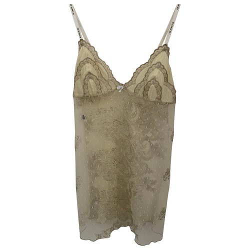Pre-owned Pinko Lace Camisole In Beige