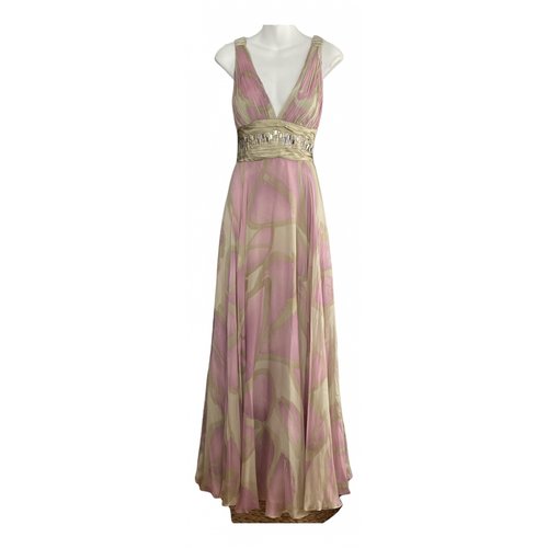 Pre-owned Alberto Makali Silk Maxi Dress In Pink